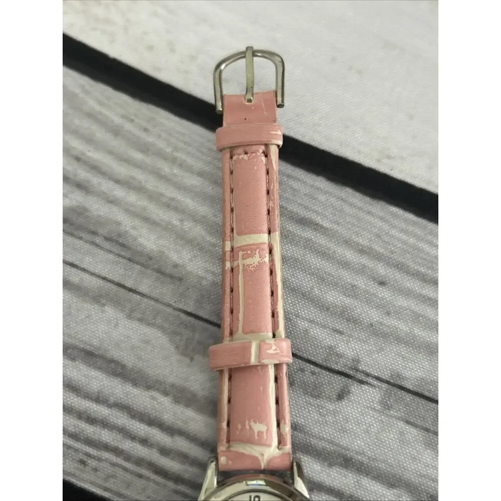 Charles Raymond Silver Tone Pink Band Women’s Quartz Watch